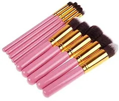 Women's  Girl's 10 Pcs Fiber Bristle Makeup Brush Set, Pink - (Pack of 10)-thumb1