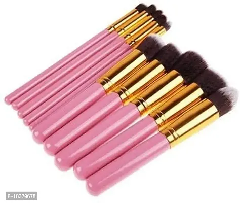 Women's  Girl's 10 Pcs Fiber Bristle Makeup Brush Set, Pink - (Pack of 10)-thumb2