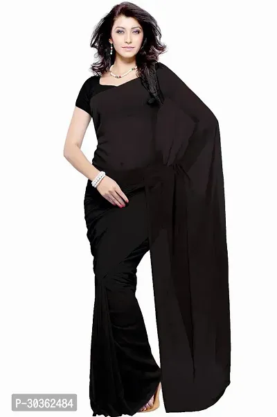 Elegant Black Lycra Saree Without Blouse Piece-thumb0