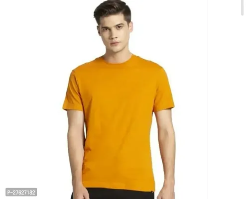 Reliable Polyester Solid Round Neck Tees For Men-thumb0