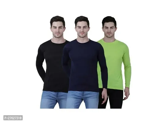 Reliable Polycotton Solid Round Neck Tees For Men Pack Of 3-thumb0