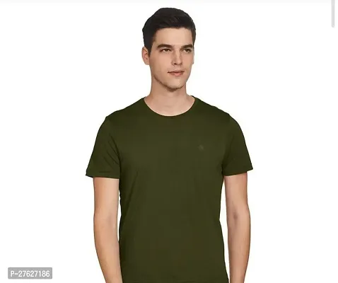 Reliable Polyester Solid Round Neck Tees For Men-thumb0