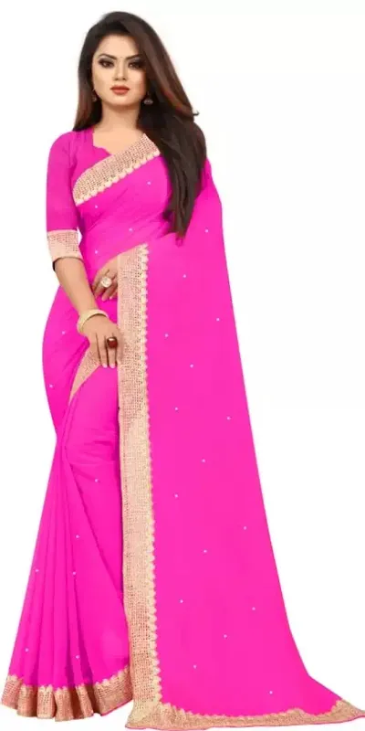 Attractive Georgette Sarees With Blouse Piece
