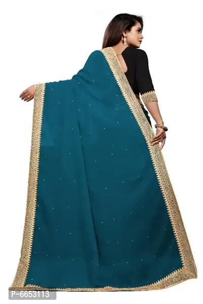 Bollywood Georgette Saree  Lace, Stone-thumb2