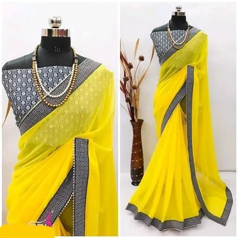 Stylish Fancy Designer Georgette Saree With Blouse Piece For Women