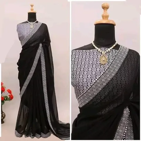 Trending Georgette Saree with Blouse piece