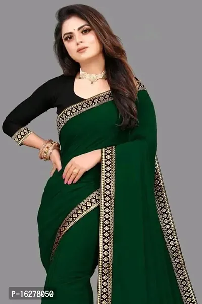 Solid/Plain Bollywood Georgette Saree/ New Super Trending Designer Saree Collecrion / Fency Saree  / Georgette Saree / Jkakarsha Fashionable Sarees