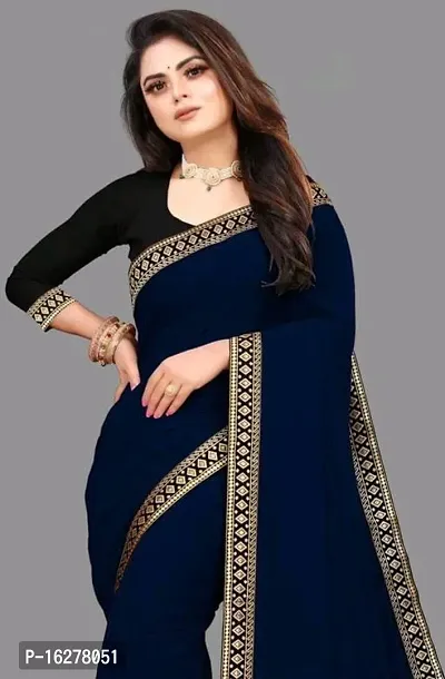 Solid/Plain Bollywood Georgette Saree/ New Super Trending Designer Saree Collecrion / Fency Saree  / Georgette Saree / Jkakarsha Fashionable Sarees-thumb0