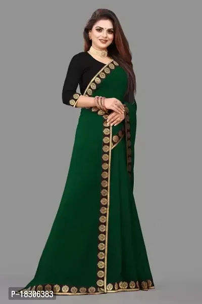 Solid/Plain Bollywood Georgette Saree/ New Super Trending Designer Saree Collecrion / Fency Saree-thumb3