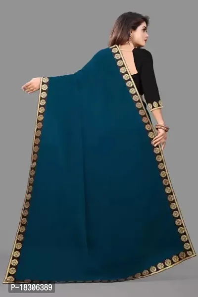 Solid/Plain Bollywood Georgette Saree/ New Super Trending Designer Saree Collecrion / Fency Saree-thumb2