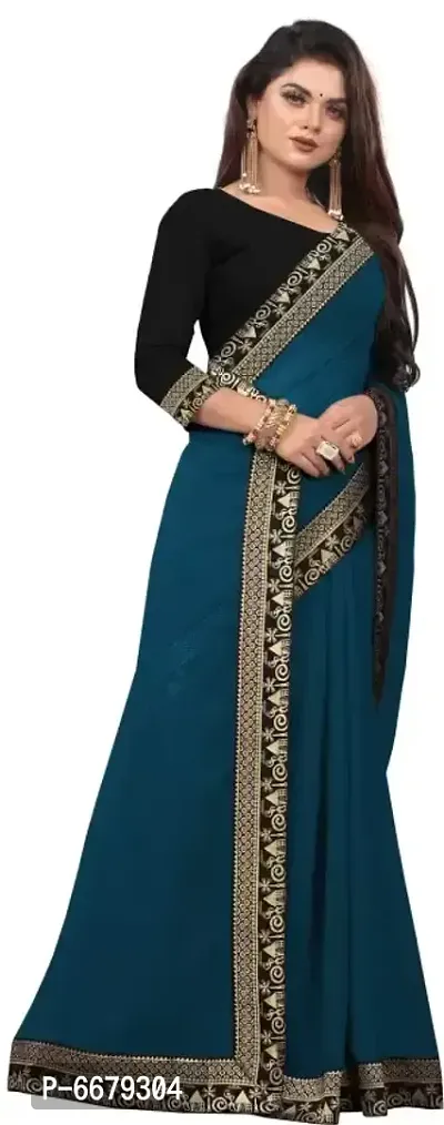 Bollywood Georgette Saree  Lace, Stone-thumb2