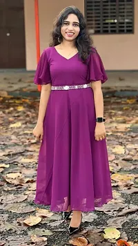 Vijayalakshmi creation Traditional Hit Western frock with belt Collection-thumb1