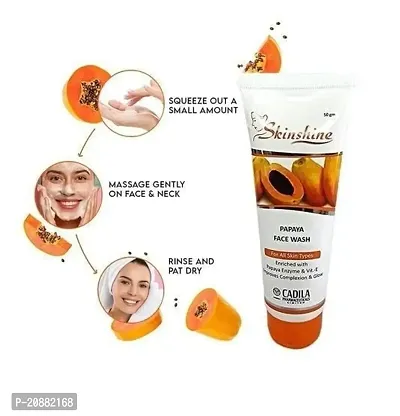 SKINSHINE PAPAYA FACE WASH PACK OF 4 FACE WASH 60 gm | 20% EXTRA | Enriched With Papaya Extract  Vitamin E-thumb3