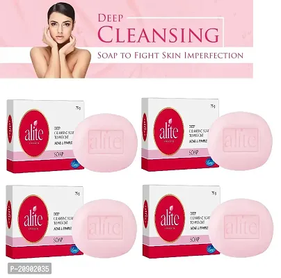 Alite Deep Cleansing Purifying Anti Acne Pimple Bathing Soap (75 grams) Pack of - 4