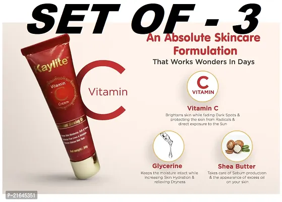 Kaylite Vitamin C Cream for Instant Glowing Skin Face Cream 30 Gm (Pack of 3)