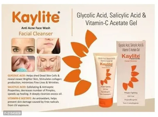 Kaylite Facial Cleanser anti acne face wash Salicylic acid and vitamin E-Acetate Gel, Oil Free,(Pack of 3) 180 ML-thumb2