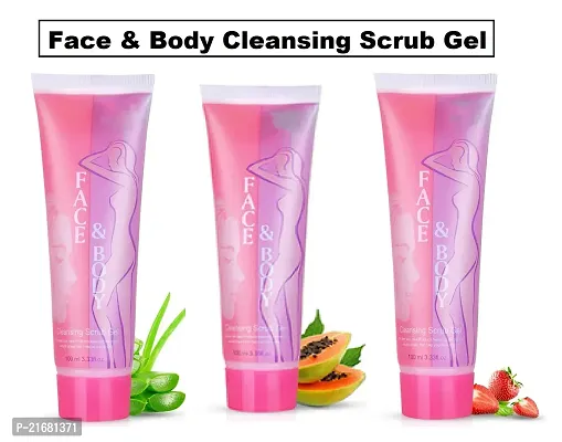 Face  Body Cleansing Gel Scrub (100 ml) Pack of - 3