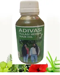 Adivasi Tulasi Herbal Hair Oil Natural Herbs And Roots Oil, No Side Effects (Pack Of 1)-thumb1