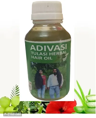 Adivasi Tulasi Herbal Hair Oil Natural Herbs And Roots Oil, No Side Effects (Pack Of 1)-thumb2