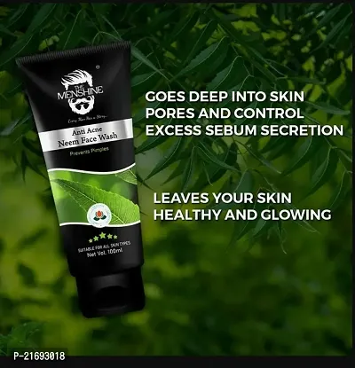 THE MENSHINE ANTI ACNE NEEM FACE WASH Face Wash  (100 g) +Corlin Herbal Permanent Hair Color Cream-thumb2
