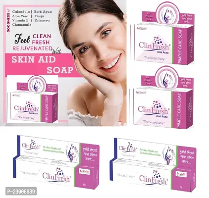 CLINFRESH ANTI ACNE SOAP 75GM  CLEAN FRESH GEL 20GM Pack of - 2