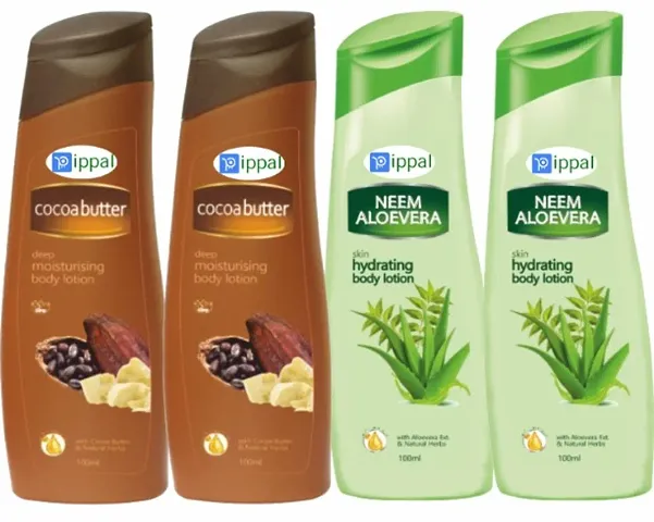 CocoaButter Body Lotion 100Ml (Pack of 2) And Neem Aloevera Skin Hydratingg Body Lotion 100Ml (Pack of 2)