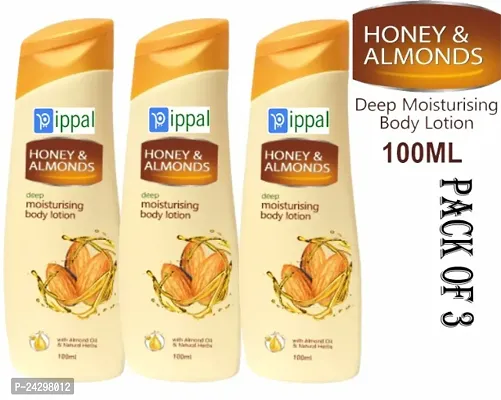 Alm Pack of 3 Deep Moisturizer for Women  Men, Ideal for Normal to Dry Skin - Enriched with Almond  Honey Summer  Winter Skin Care-thumb0