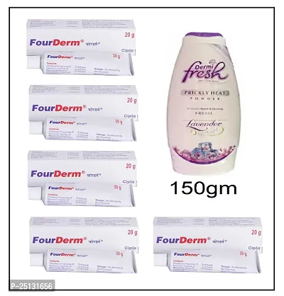 Cipla FourDerm Anti-fungal  Anti-Ageing Cream 10 gm Pack of - 5 Free Dermifresh Powder-thumb0