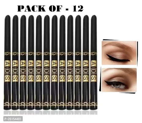 ADS Perfect Eyeliner Waterproof Free Liner 12pcs Black 2.5 g (Black)