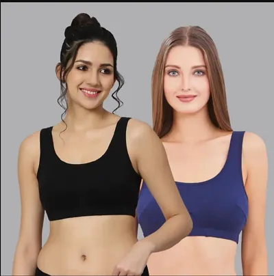 Slip On Medium Impact Sports Bra Combo Set Of 2