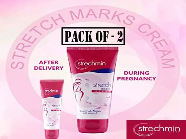 Strechmin Stretch Marks Cream Reduce Stretch Marks, Scars, Spots and Skin Discolouration, Tone, Nourish and Tighten your Skin50gm(Pack of-2)