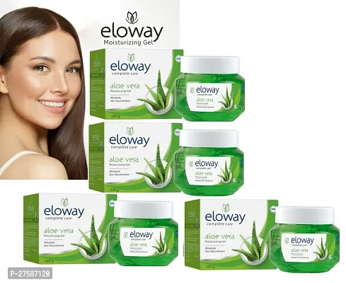 Eloway Aloe Vera Moisturising Beauty Gel For Acne, Pimple Free And Glowing Skin 100ml Pack of - 4