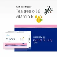 Clinsol Anti-Acne Soap For Acne And Pimple Free Skin, Tea Tree Oil And Vitamin E 75g Pack of - 5-thumb1