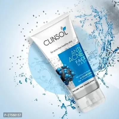 Clinsol Anti-Acne Charcoal Face Wash For Acne And Pimple Free Skin 70g Pack of - 6-thumb2