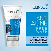 Clinsol Anti-Acne Charcoal Face Wash For Acne And Pimple Free Skin 70g Pack of - 6-thumb3