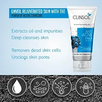 Clinsol Anti-Acne Charcoal Face Wash For Acne And Pimple Free Skin 70g Pack of - 6-thumb2