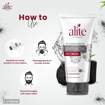 Alite Anti-Acne Charcoal Face Wash For Acne And Pimples Free Skin 70g Pack of - 6-thumb3