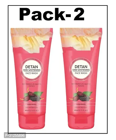 De-Tan Skin Whitening Face Wash Moisturizes  Lightens Skin Complexion (pack of 2)-thumb0