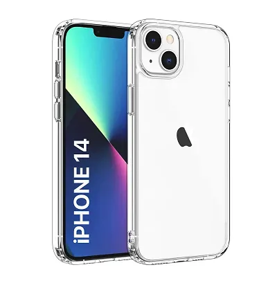 SM Styles Shockproof Transparent  Back Scratch Resistant Cover Case for iPhone 14 / iPhone 13 (Transparent) (Polycarbonate)(Pack of 1)