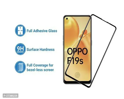 SM Styles Tempered Glass Screen Protector Compatible For Oppo F19s With Edge To Edge Coverage for Smartphone - (Pack of 1)-thumb2