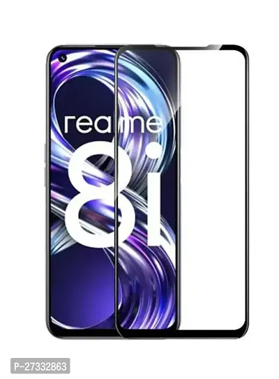 SM Styles Tempered Glass Screen Protector Compatible For Realme 8i With Edge To Edge Coverage for Smartphone - (Pack of 1)-thumb0