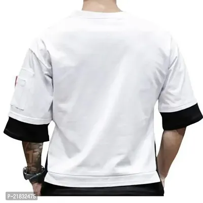 Mens Round Neck Cotton Blend Tshirt-thumb2