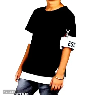 Stylish Cotton Blend T-shirt For Boy-thumb0