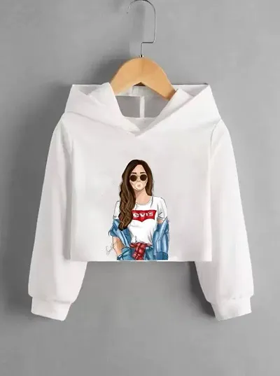 Stylish White Polyester Digital Print Sweatshirts For Women