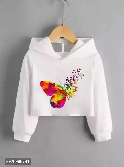 Stylish White Polyester Printed Sweatshirts For Women-thumb0