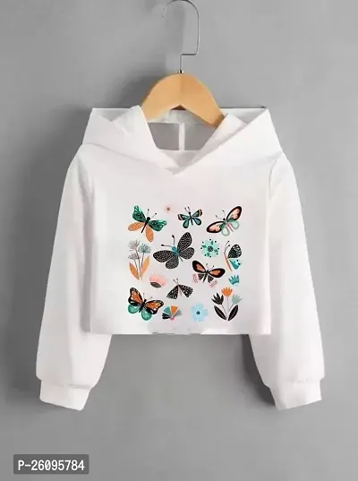 Stylish White Polyester Printed Sweatshirts For Women