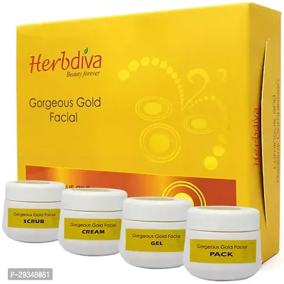 Herbdiva Gorgeous Gold Facial Kit For Luminous Radiant Complexion 130Gm-thumb0