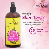 Herbdiva Clarifying Rose Skin Toner Toning Water 500ml|24 Hour Fresh Skin,Perfect Protection|Rose  Cucumber Extract|Fresh  Glowing Skin|All Skin Types.-thumb1