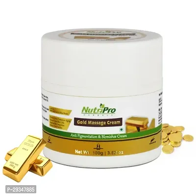 Nutripro Gold Massage Cream For All Skin Type 100 Gm With Vitamin E Almond Oil Apple Extract Paraben Free Cruelty Free Vegan-thumb0