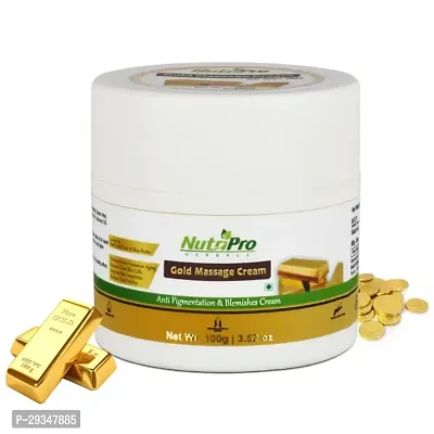 Nutripro Gold Massage Cream For All Skin Type 100 Gm With Vitamin E Almond Oil Apple Extract Paraben Free Cruelty Free Vegan